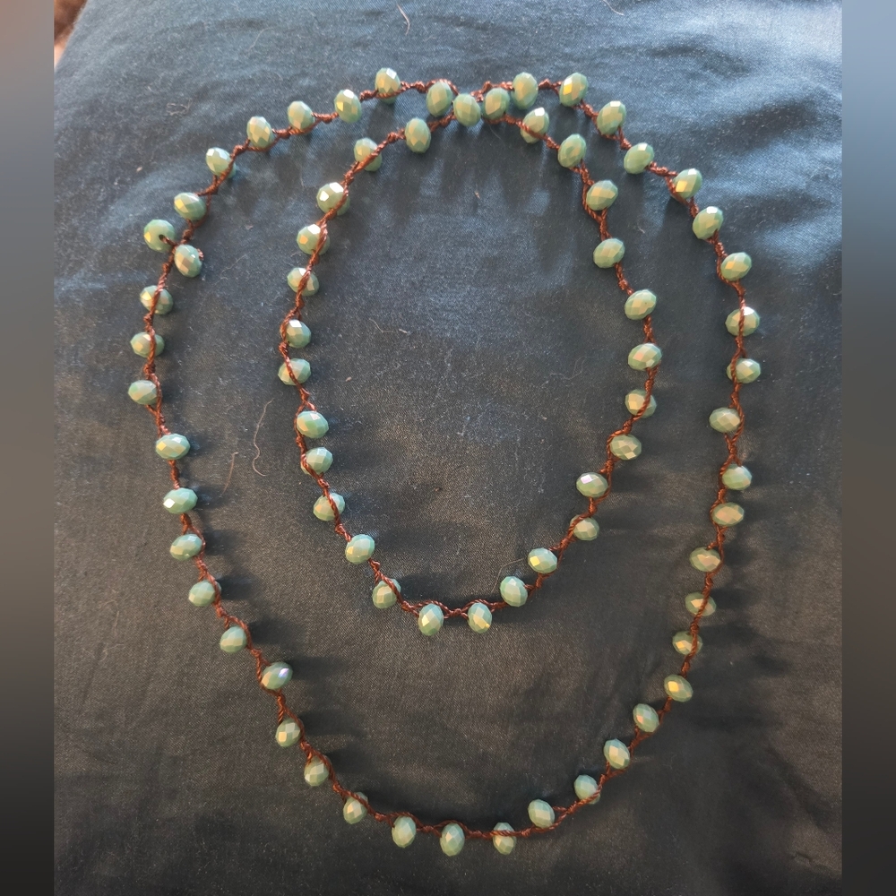 Handmade Green Beaded Necklace - Unbranded